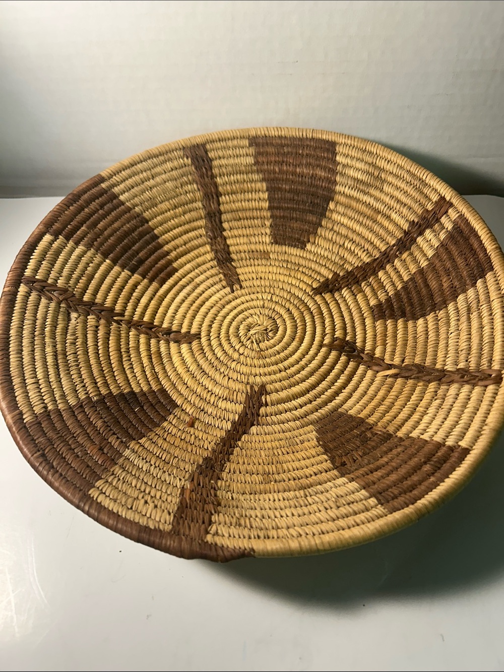 Vintage Native Handwoven Decorative Woven Basket - Natural & Brown